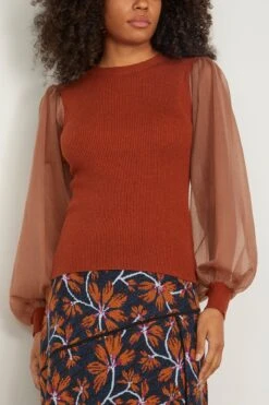 ULLA JOHNSON Sabrina Pullover In Redwood -Ulla Luxe Sales Store 297246 2