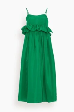ULLA JOHNSON Amaliya Dress In Emerald