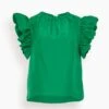 ULLA JOHNSON Iren Top In Emerald