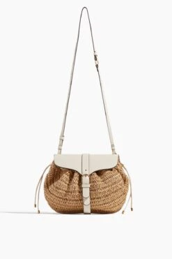 Ulla Luxe Sales Store 30 ULLA JOHNSON Paloma Ruched Convertible Shoulder Bag In Limestone Melange