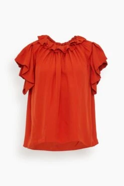 ULLA JOHNSON Monika Top In Red Oxide