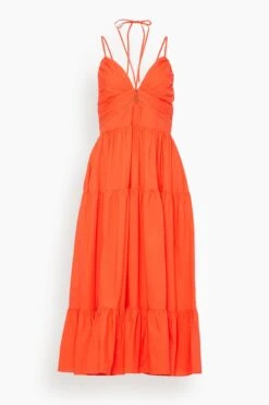 ULLA JOHNSON Phoebe Dress In Coral