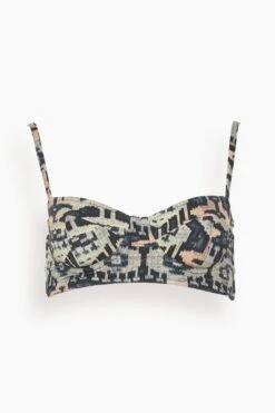 ULLA JOHNSON Zahara Bikini Top In Ocean
