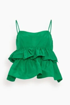 ULLA JOHNSON Amrita Top In Emerald