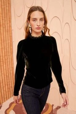Ulla JohnsonMarlene Velvet Blouse - Noir