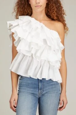 ULLA JOHNSON Raquel Top In Blanc -Ulla Luxe Sales Store ulla RaquelTopinBlanc 2