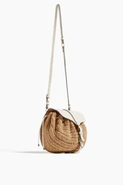 ULLA JOHNSON Paloma Ruched Convertible Shoulder Bag In Limestone Melange -Ulla Luxe Sales Store ulla johnson paloma ruched convertible shoulder bag in limestone melange 2