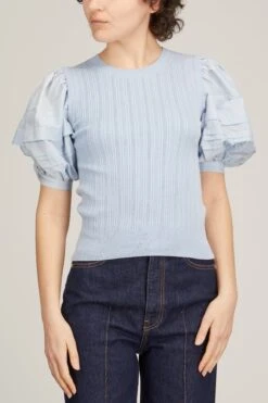ULLA JOHNSON Rosalie Top In Sky -Ulla Luxe Sales Store ulla johnson rosalie top in sky 2