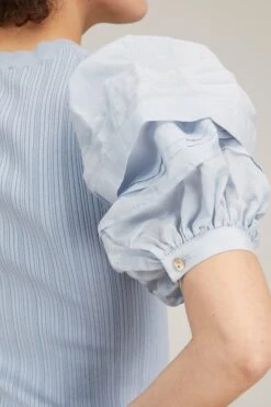 ULLA JOHNSON Rosalie Top In Sky -Ulla Luxe Sales Store ulla johnson rosalie top in sky 4