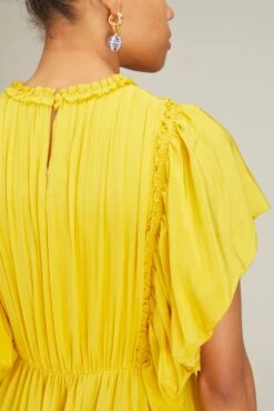 ULLA JOHNSON Ilaria Dress In Sunsprite -Ulla Luxe Sales Store ullajohnson IlariaDressinSunsprite 4