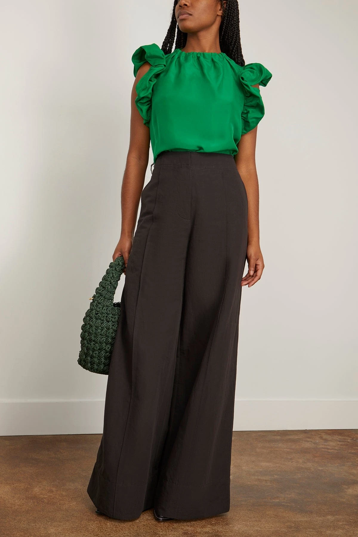 ULLA JOHNSON Iren Top In Emerald 2 ULLA JOHNSON Iren Top In Emerald - Image 2
